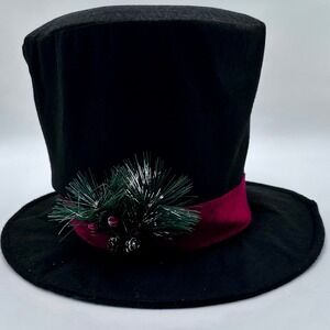 Pier 1 Snowman Top Hat Christmas Tree Topper Vintage Holiday Cheer Black Classic